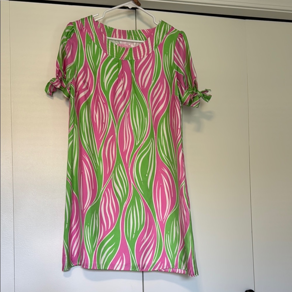 Lilly Pulitzer Pink and Green Silk Dress